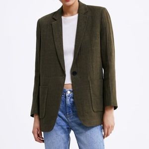 ZARA oversize rustic blazer with pocket